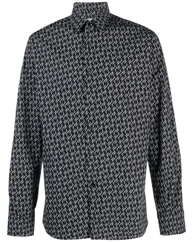 Karl Lagerfeld Hemd mit Karl Signature - Schwarz Schwarz
