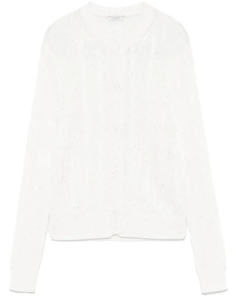 Peserico Cardigan mit Pailletten - Weiß Weiß
