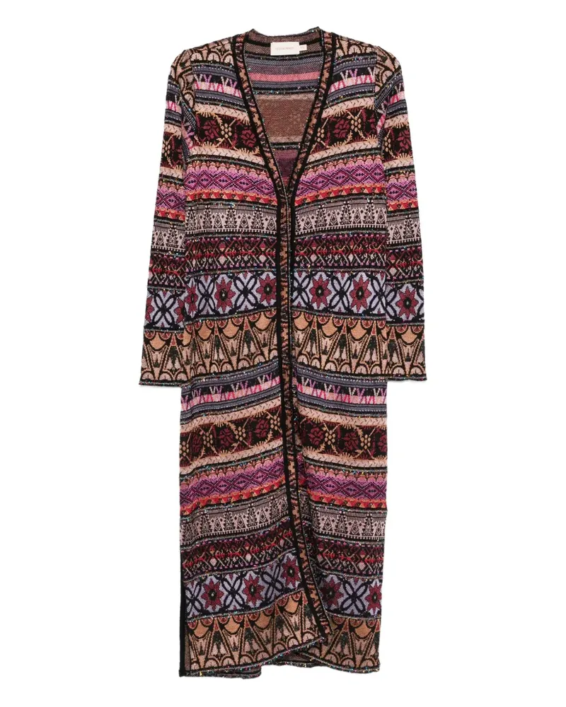 Cecilia Prado Gemusterter Cecilia Strickmantel - Schwarz Schwarz