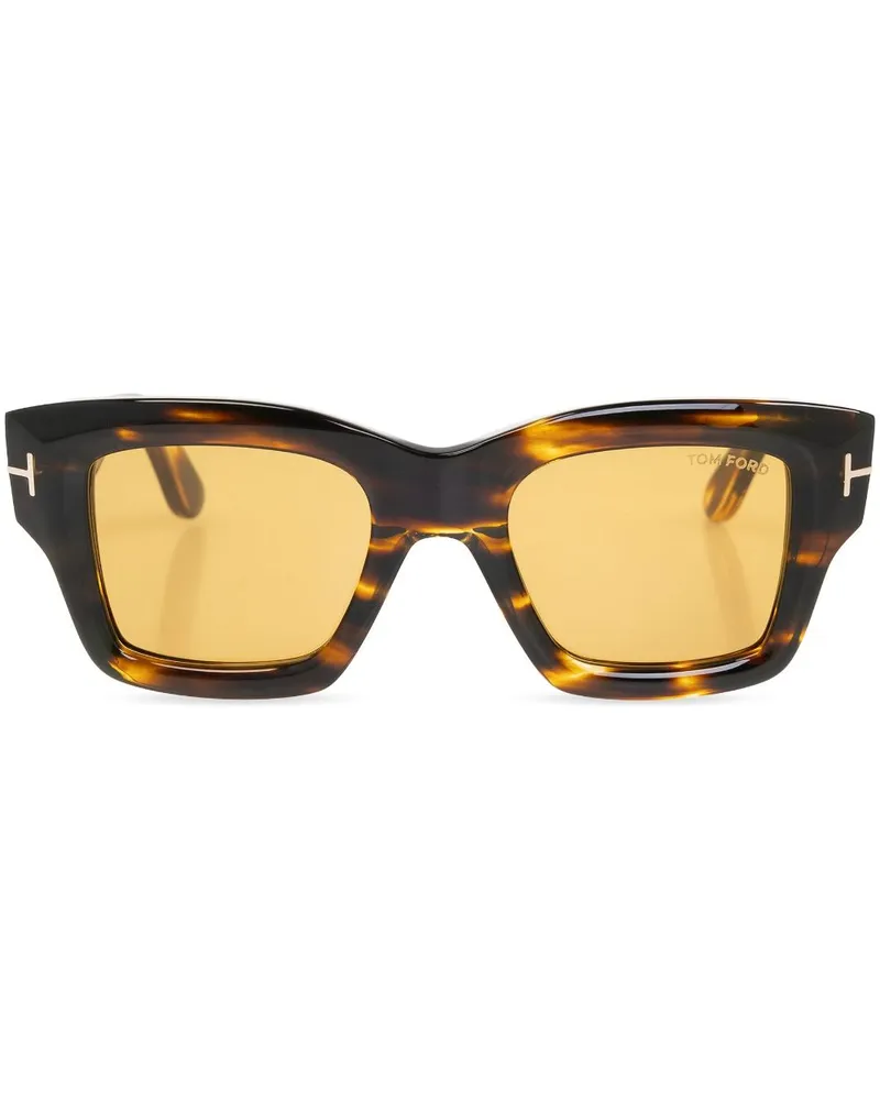Tom Ford Eckige FT1154 Sonnenbrille - Braun Braun