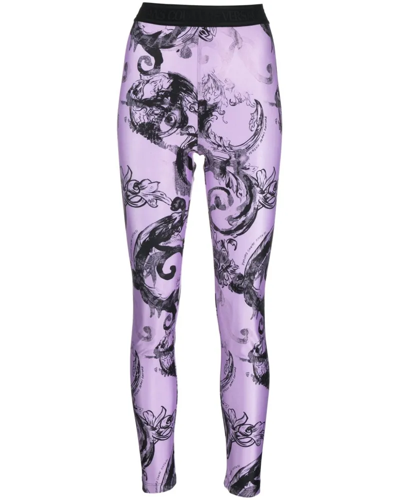 Versace Jeans Leggings mit grafischem Print - Violett Violett