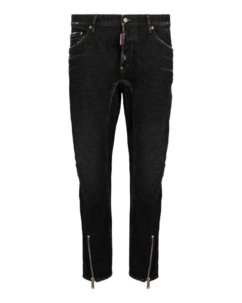 Dsquared2 Bikerjeans mit Reißverschlussdetail - Schwarz Schwarz