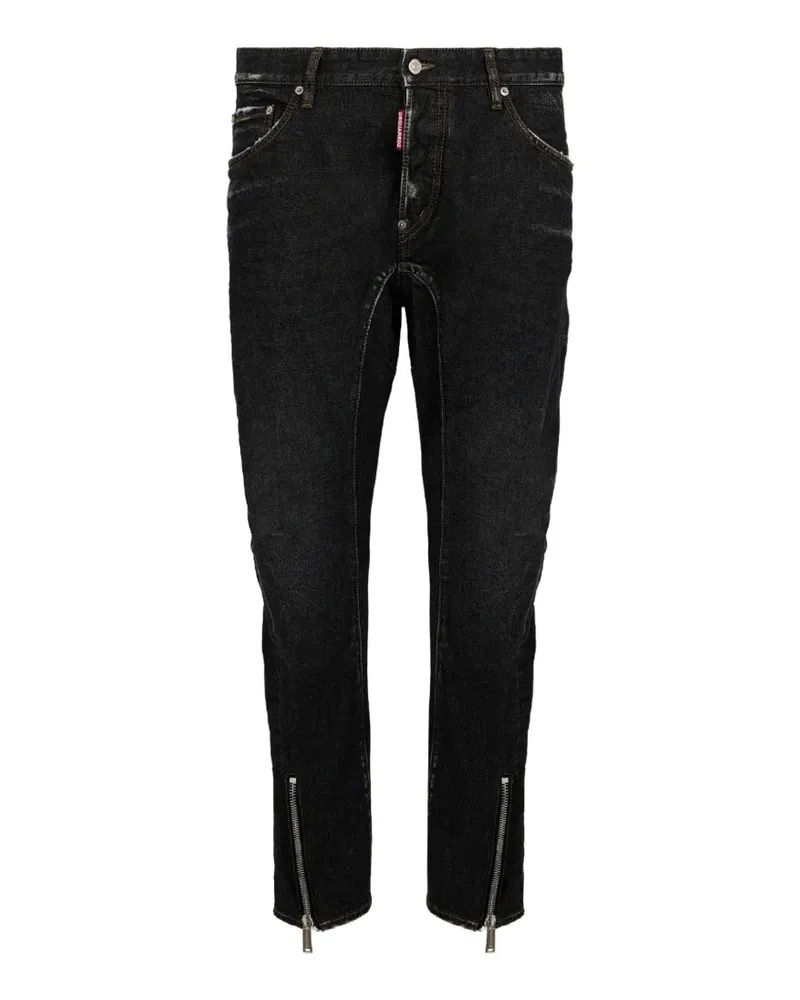 Dsquared2 Bikerjeans mit Reißverschlussdetail - Schwarz Schwarz