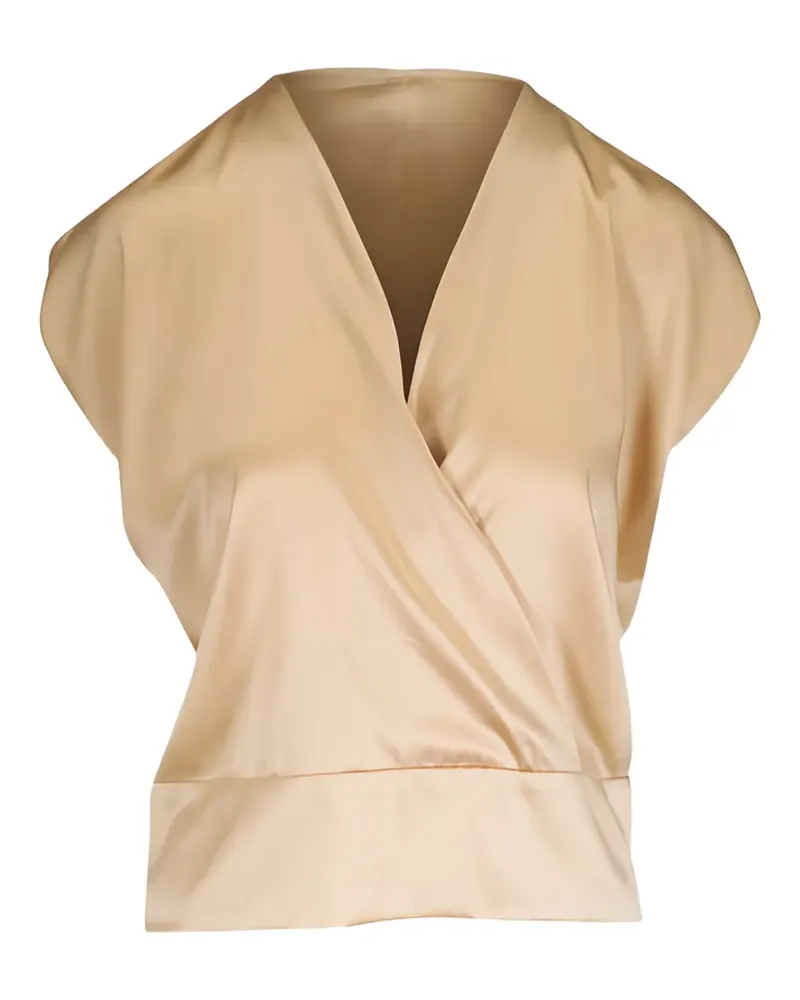 Zero + Maria Cornejo Bluse mit V-Ausschnitt - Nude Nude