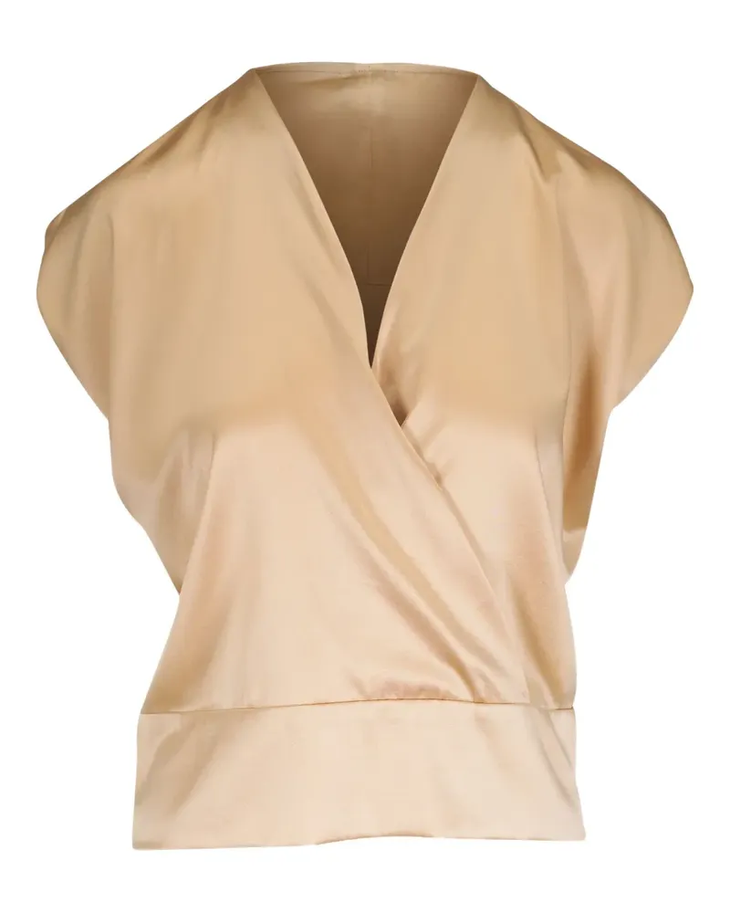 Zero + Maria Cornejo Bluse mit V-Ausschnitt - Nude Nude