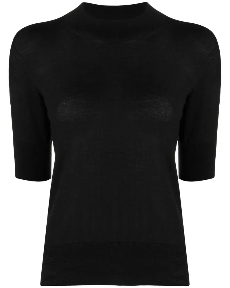 Jil Sander Kurzärmeliges Strickoberteil - Schwarz Schwarz