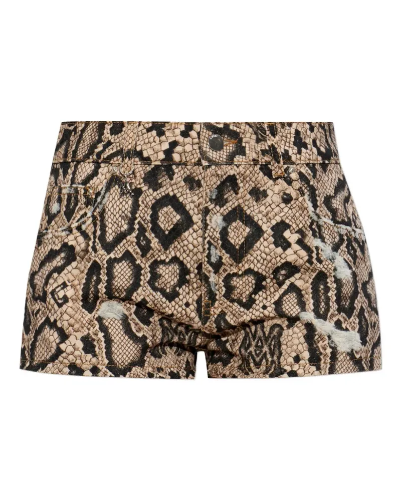 Amiri animal-print shorts - Nude Nude