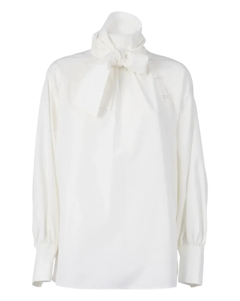 Max Mara Burgos1234 tie neck shirt - Weiß Weiß