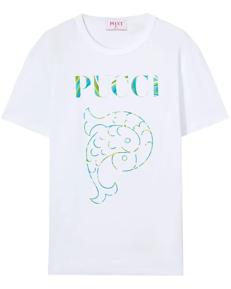 Emilio Pucci T-Shirt mit Logo-Print - Weiß Weiß