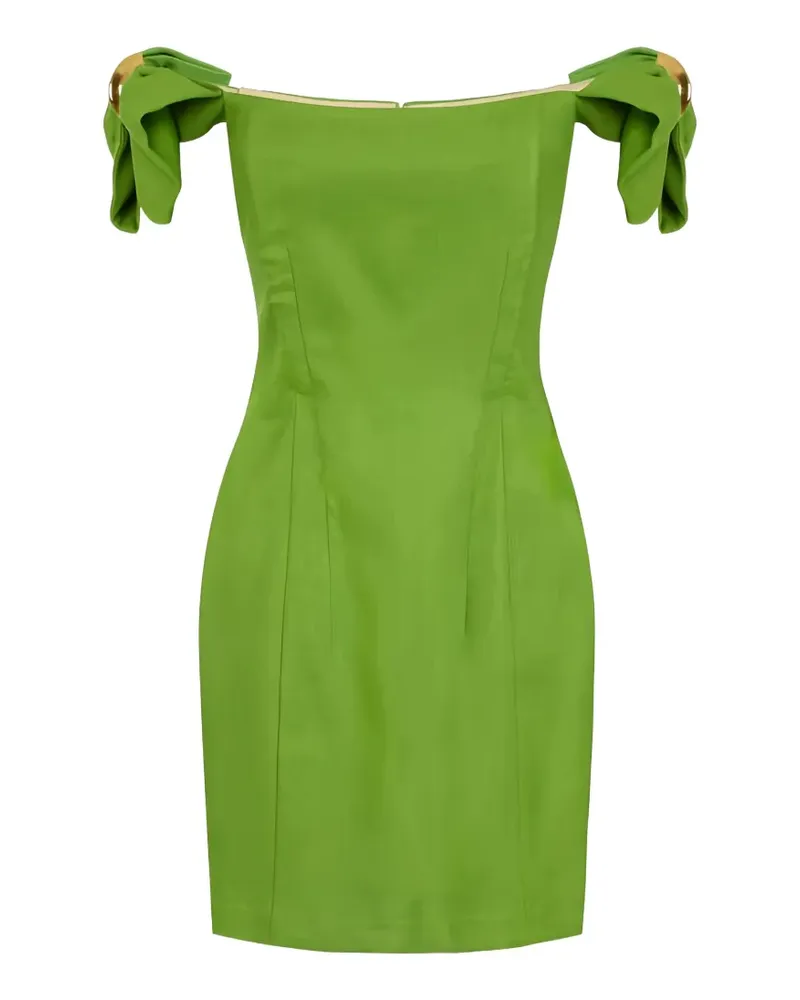 Elisabetta Franchi off-the-shoulder metal mini dress - Grün Grün