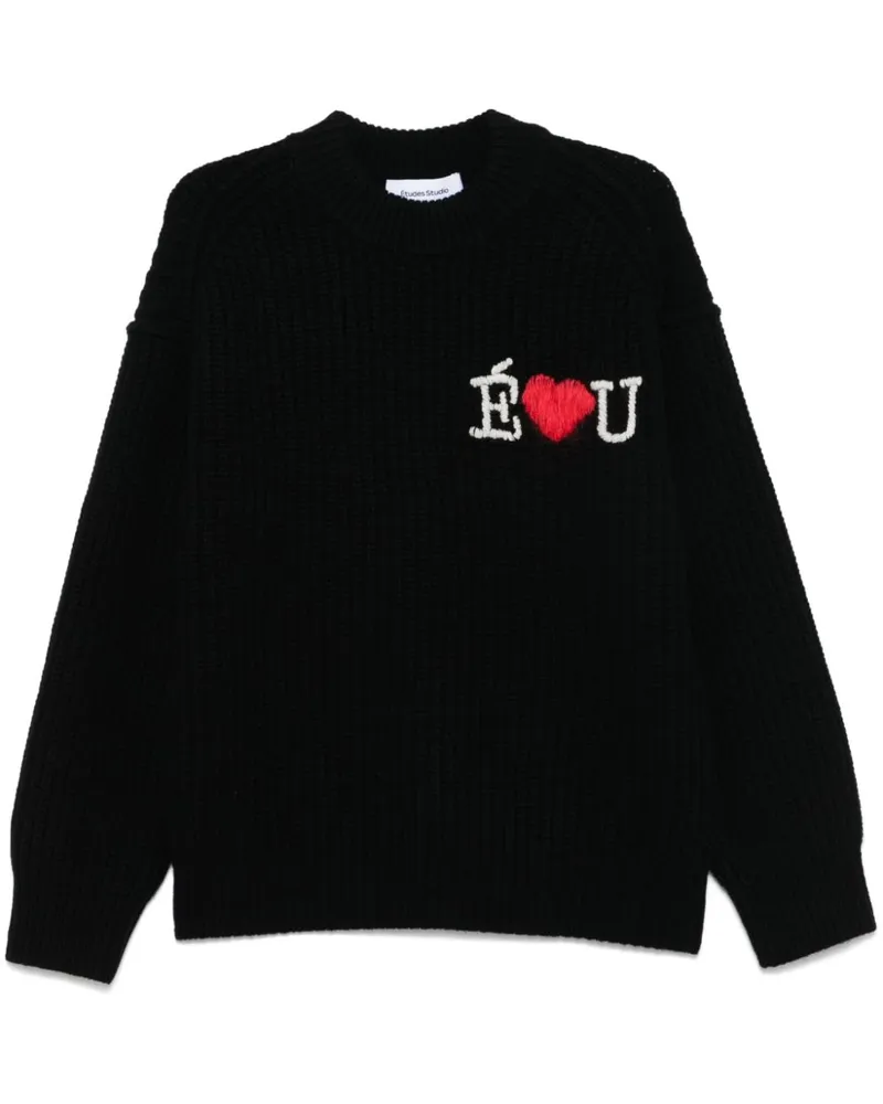 Études Studio Heavy Pullover mit Rundhalsausschnitt - Schwarz Schwarz