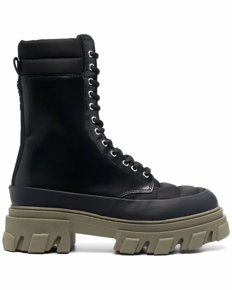 Ganni Schnürstiefel im Military-Look - Schwarz Schwarz