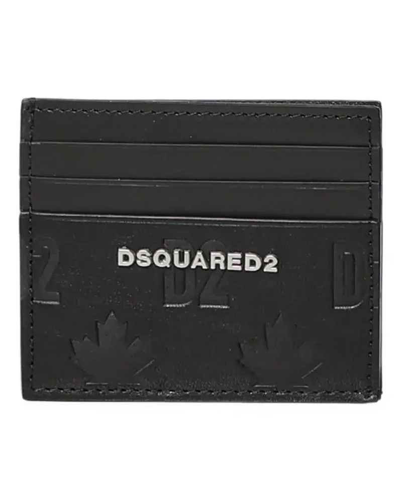 Dsquared2 logo-plaque embossed cardholder - Schwarz Schwarz