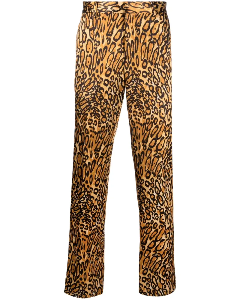 Moschino Slim-Fit-Hose mit Animal-Print - Nude Nude