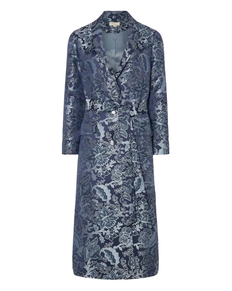 Temperley London Francis Brokat-Mantel mit Gürtel - Blau Blau