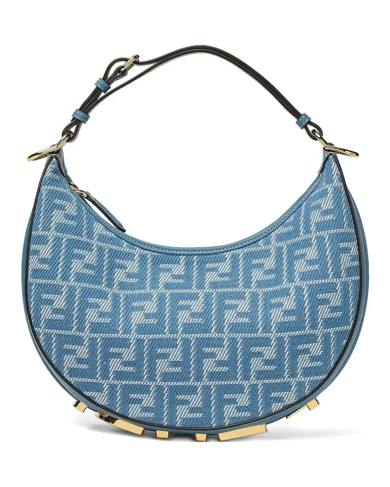 Fendi Schultertasche mit Logo - Blau Blau