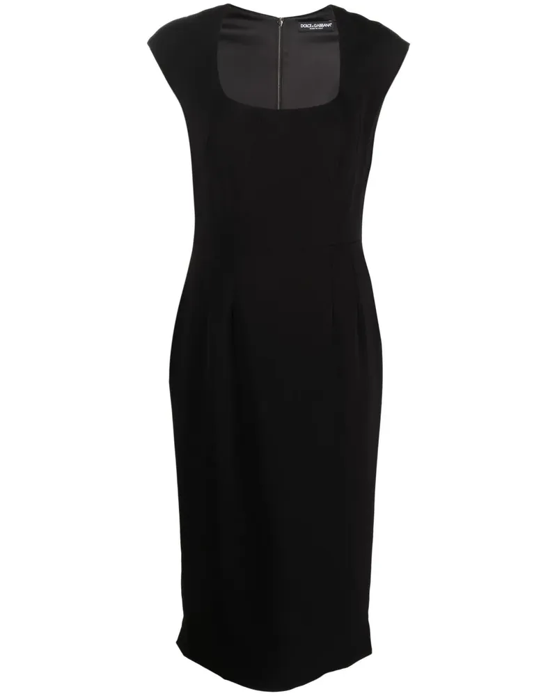 Dolce & Gabbana Midikleid mit eckigem Ausschnitt - Schwarz Schwarz