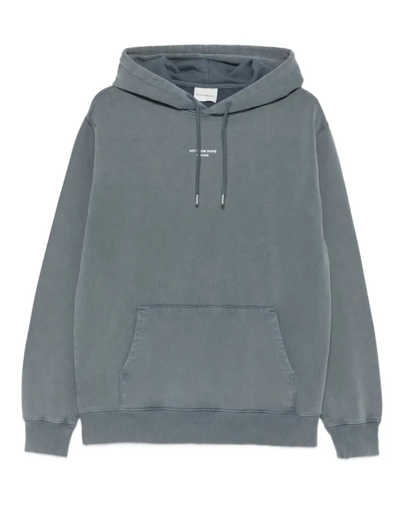 Drôle de Monsieur Classic slogan-print drawstring hoodie - Blau Blau