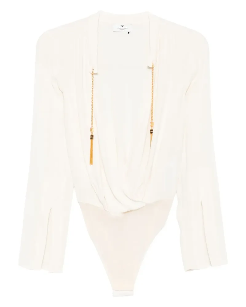 Elisabetta Franchi Body mit Ketten-Quasten - Nude Nude