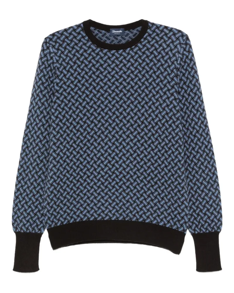 Drumohr  Pullover mit geometrischem Muster - Blau Blau