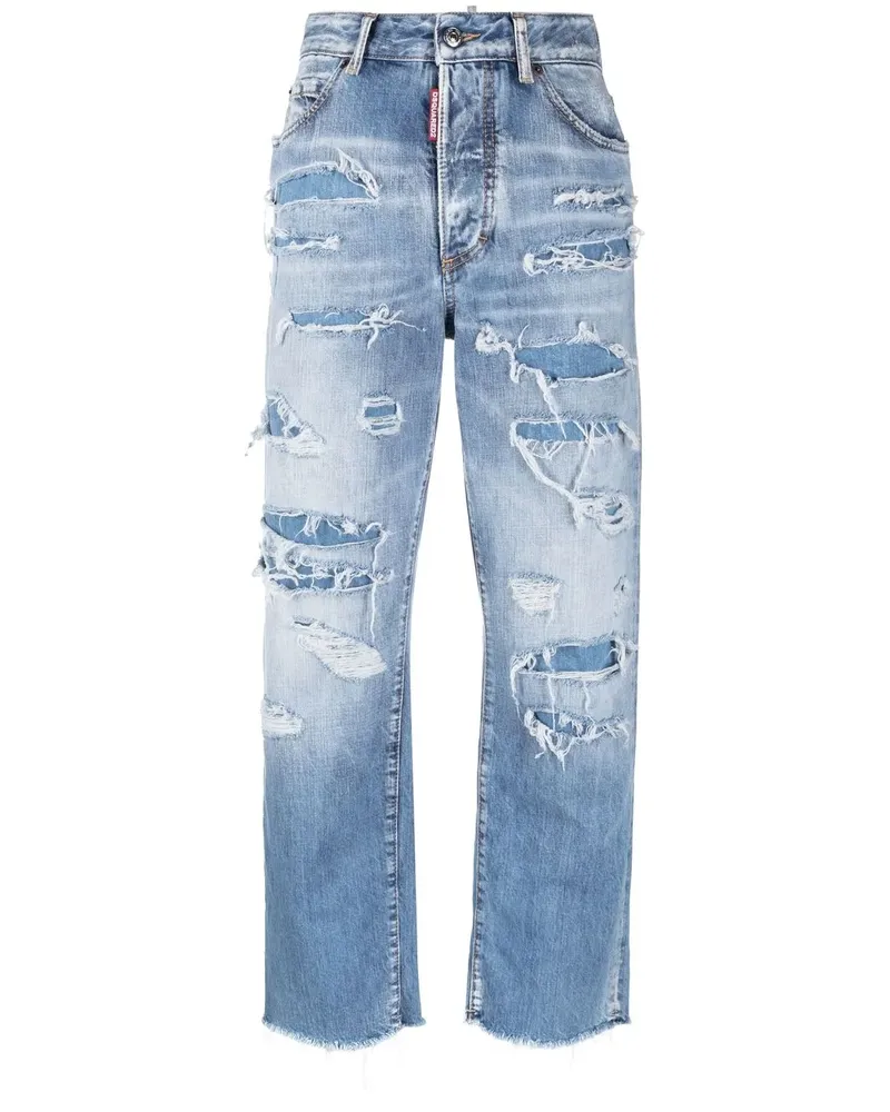 Dsquared2 Cropped-Jeans im Distressed-Look - Blau Blau