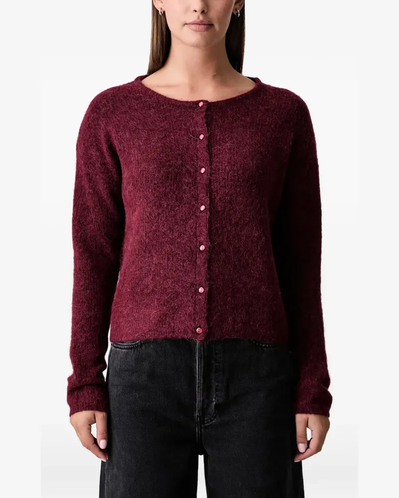 Mos Mosh Gebürsteter MMAlmine Cardigan mit Knöpfen - Rot Rot