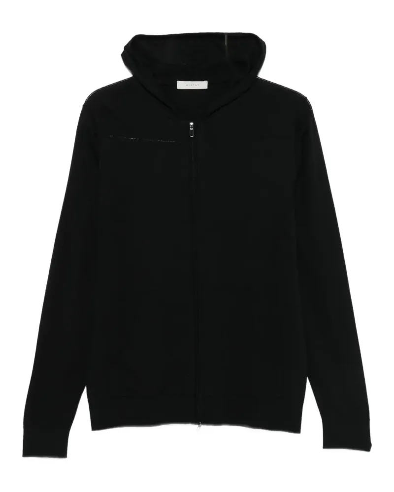 Diktat zip-up drawstring hoodie - Schwarz Schwarz
