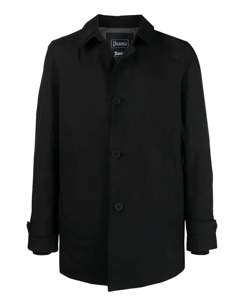 Herno single-breasted button-fastening coat - Schwarz Schwarz