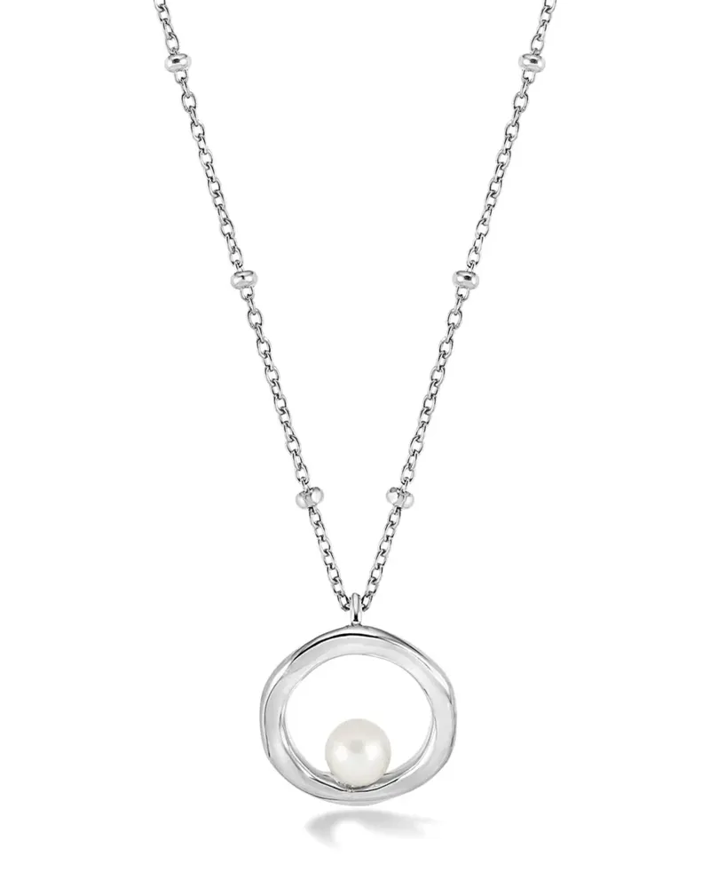 Dower & Hall Offene Halskette mit Perlen - Silber Silber