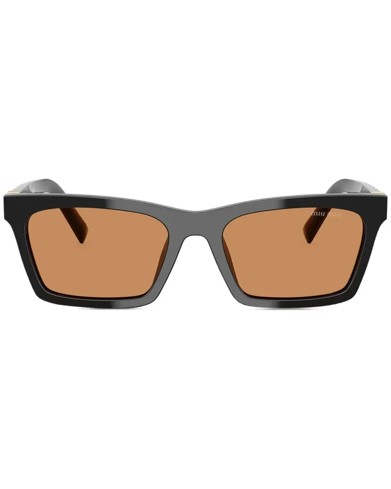 Miu Miu Sonnenbrille mit eckigem Gestell - Schwarz Schwarz