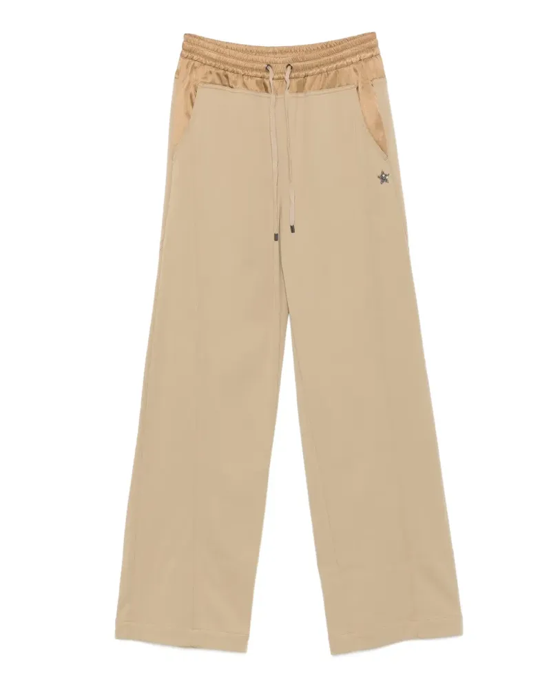 Lorena Antoniazzi drawstring star-patch trousers - Nude Nude