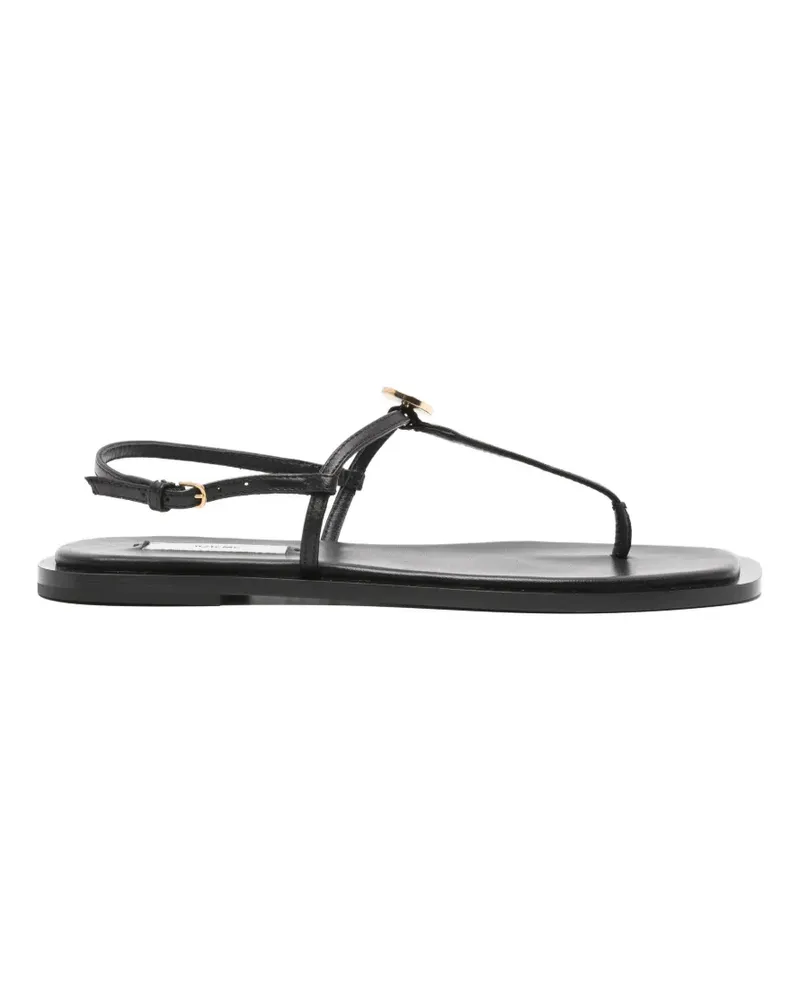 Totême T-Bar Sandalen mit eckiger Kappe - Schwarz Schwarz