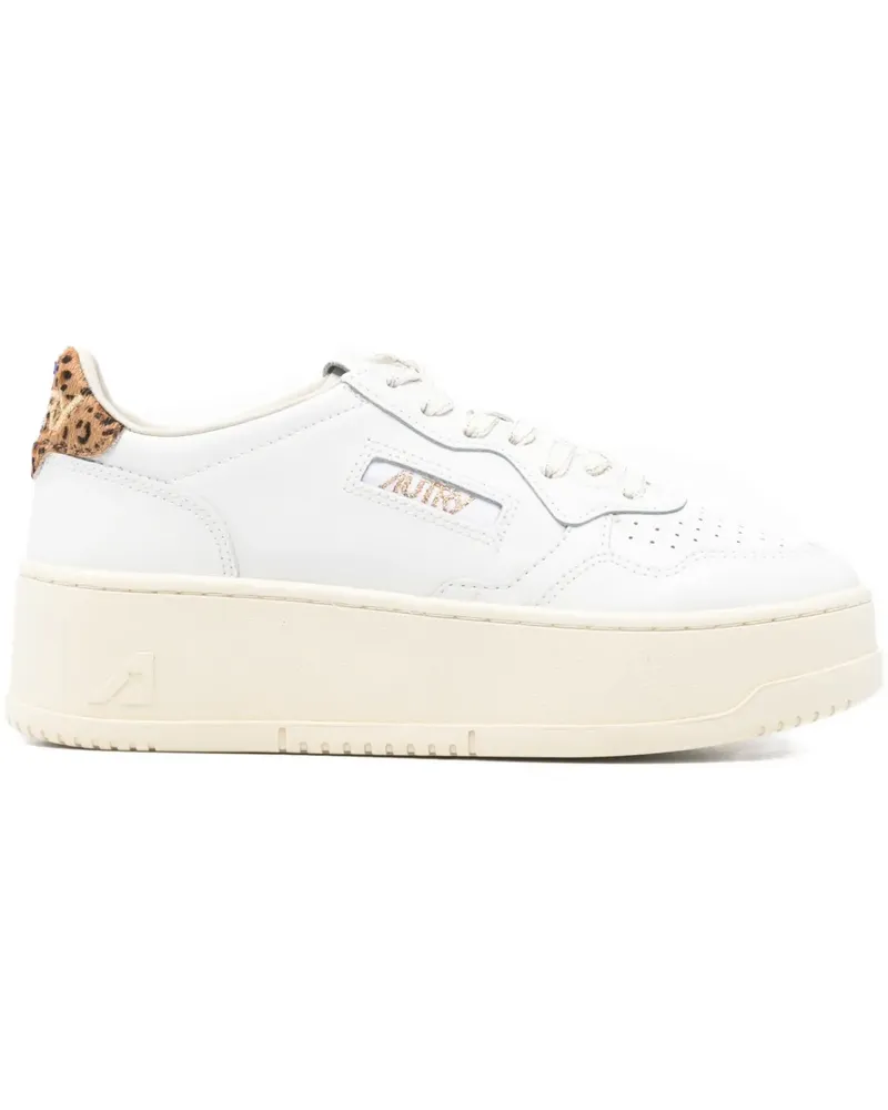 AUTRY Medalist platform leopard-panel sneakers - Weiß Weiß