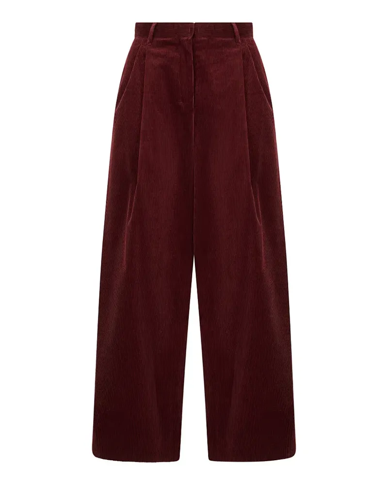 Max Mara Cordhose mit Falten - Rot Rot