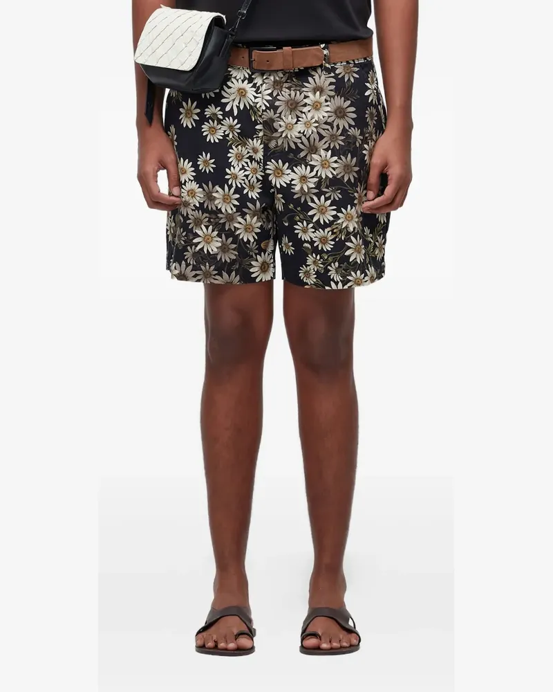 Osklen Flow Shorts mit Margeriten-Print - Schwarz Schwarz