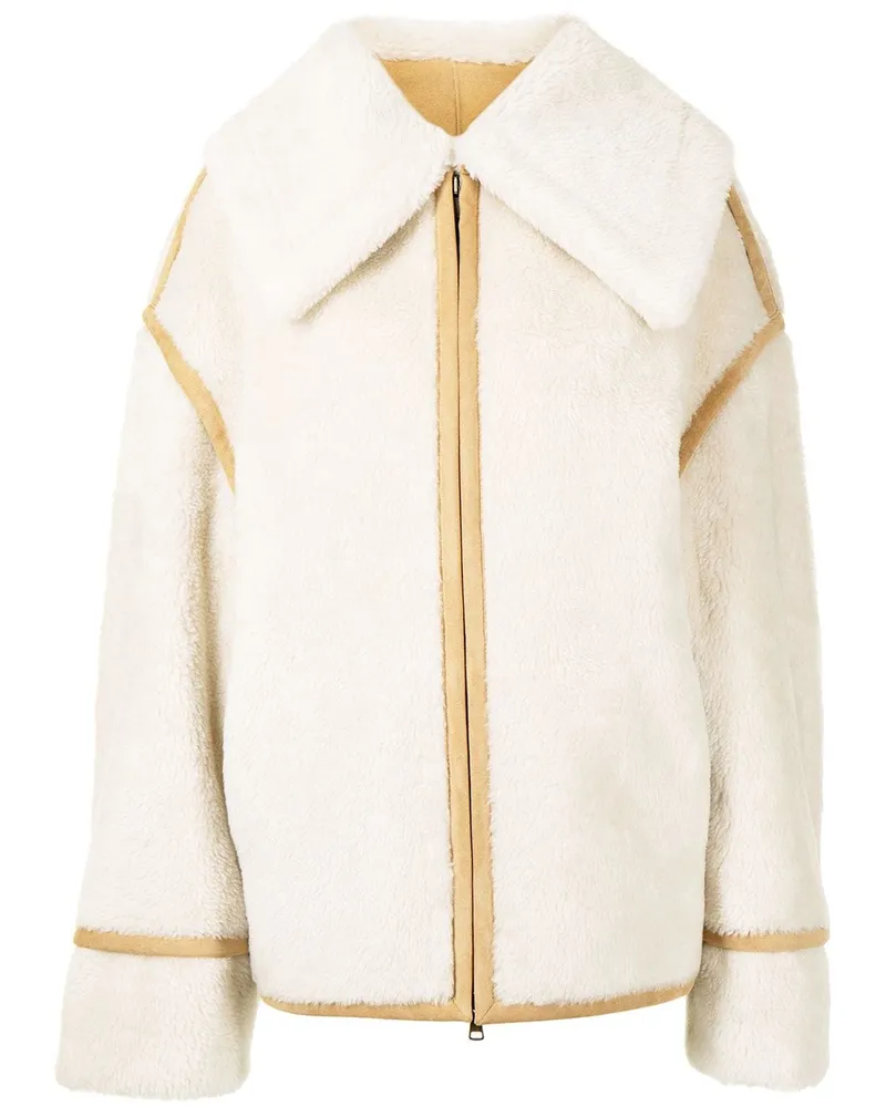 GOEN.J Pilotenjacke mit Oversized-Kragen - Nude Nude
