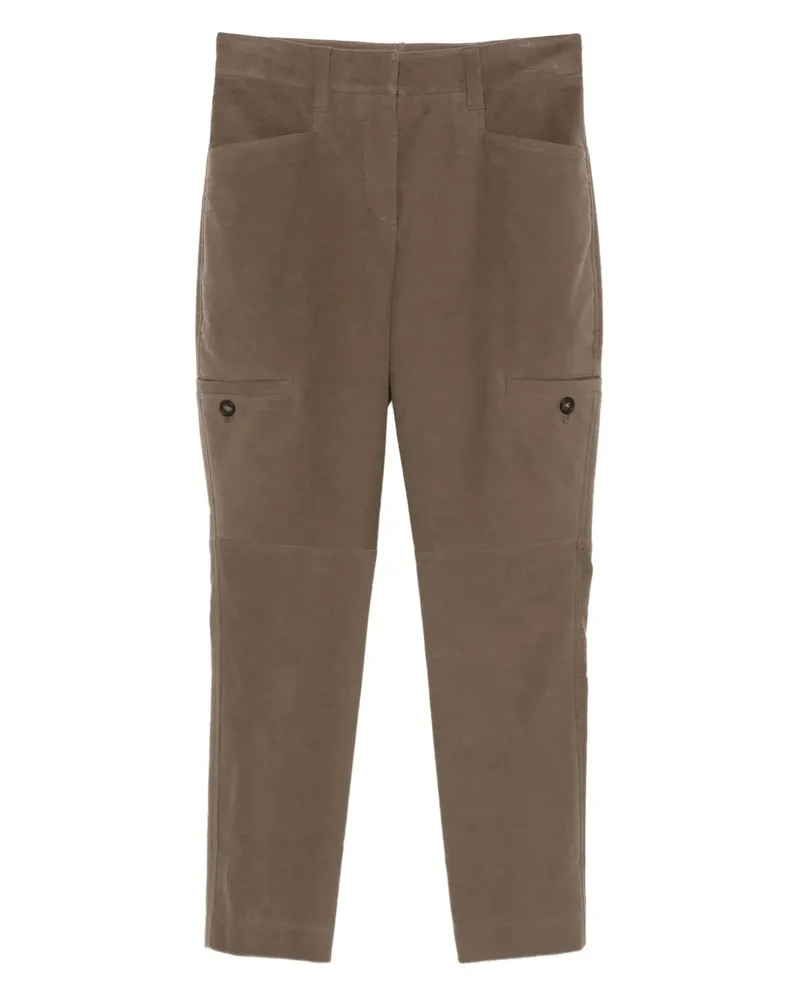 Brunello Cucinelli zip-hem trousers - Braun Braun