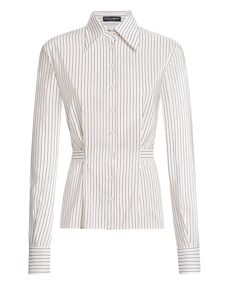 Dolce & Gabbana Gestreiftes Hemd - Weiß Weiß