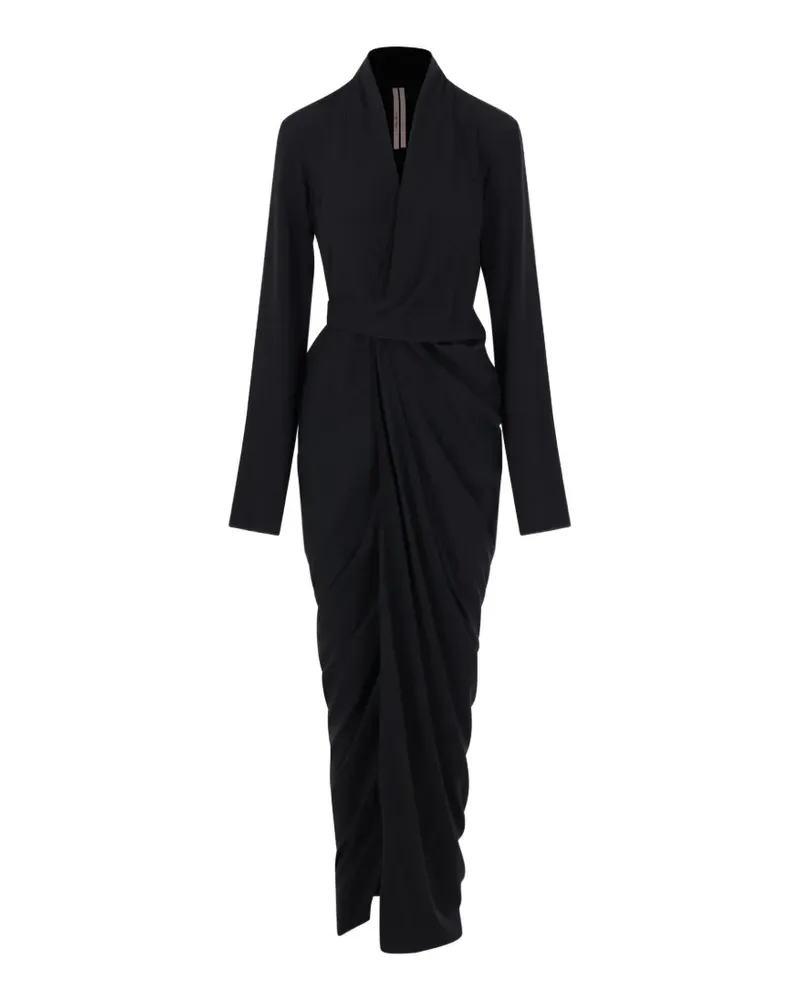 Rick Owens long-sleeved wrap dress - Schwarz Schwarz