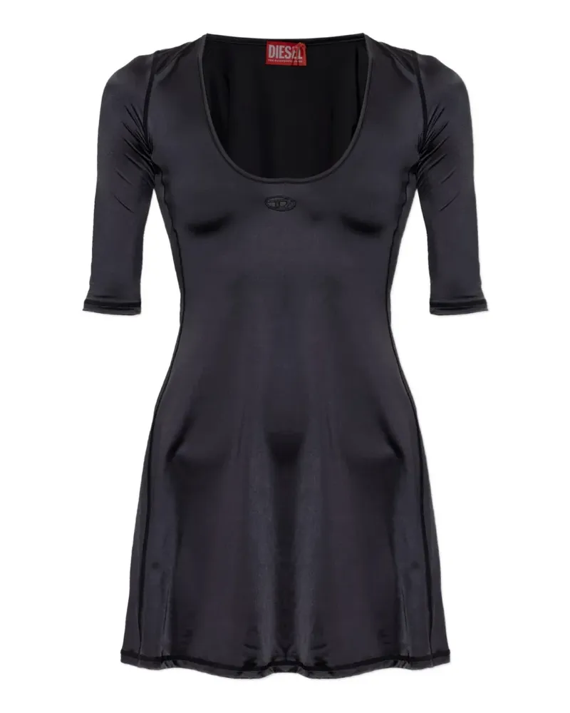 Diesel D-Elphin logo-embroidered mini dress - Schwarz Schwarz