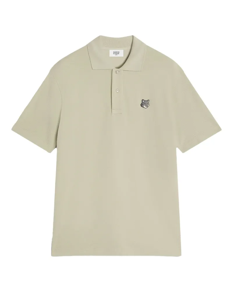 Kitsuné Poloshirt mit Fuchskopf-Stickerei - Grün Grün