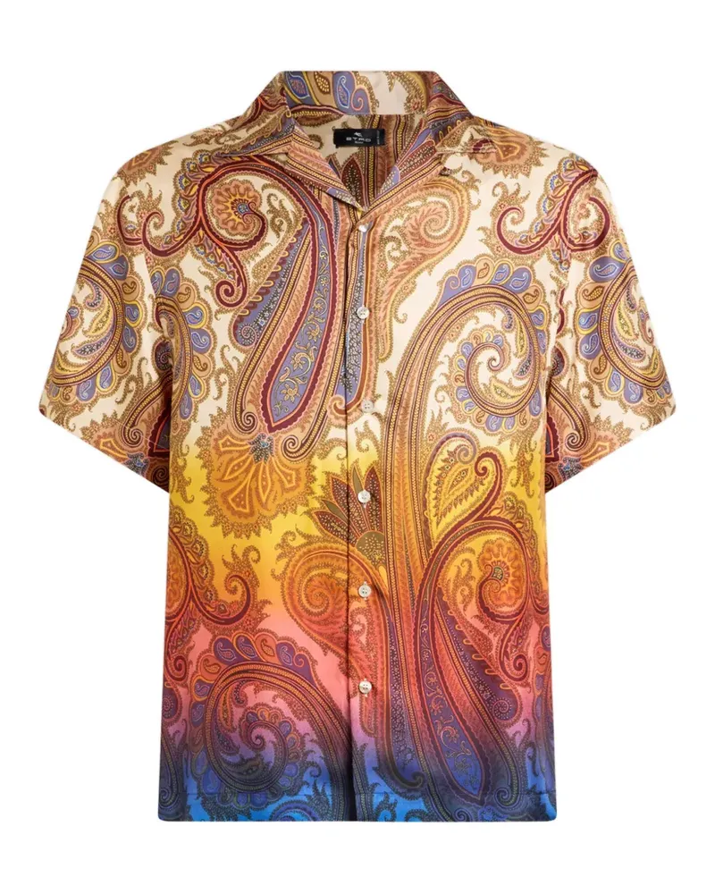 Etro Bowlinghemd aus Seide mit grafischem Paisley-Print - Nude Nude