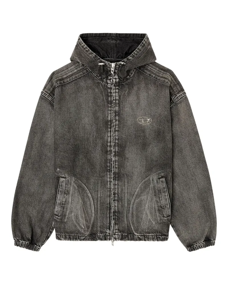 Diesel x Thug Club Jeansjacke mit Kapuze - Schwarz Schwarz