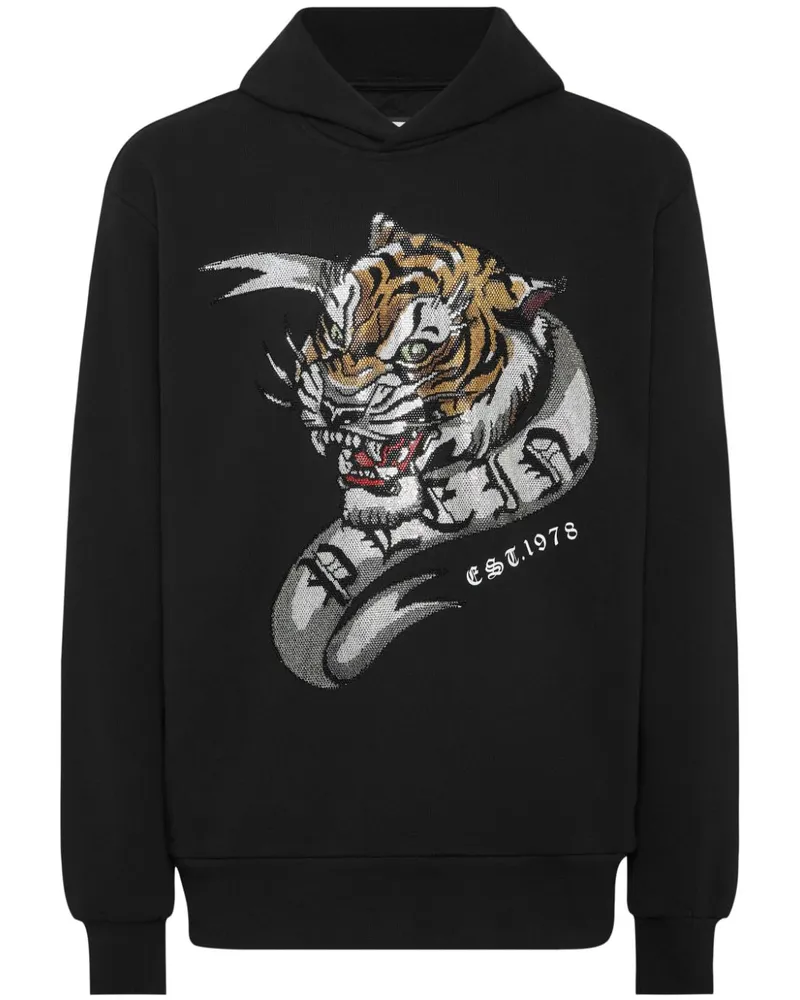 Philipp Plein Crystal Tattoo Hoodie - Schwarz Schwarz