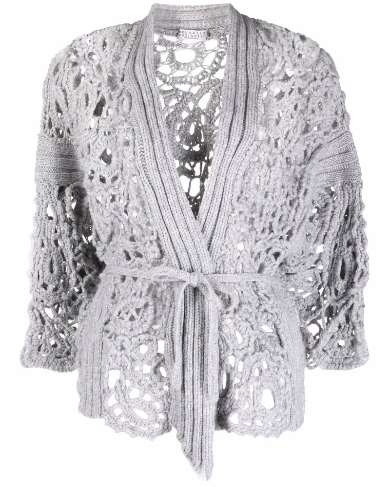 Brunello Cucinelli Gehäkelter Cardigan - Grau Grau