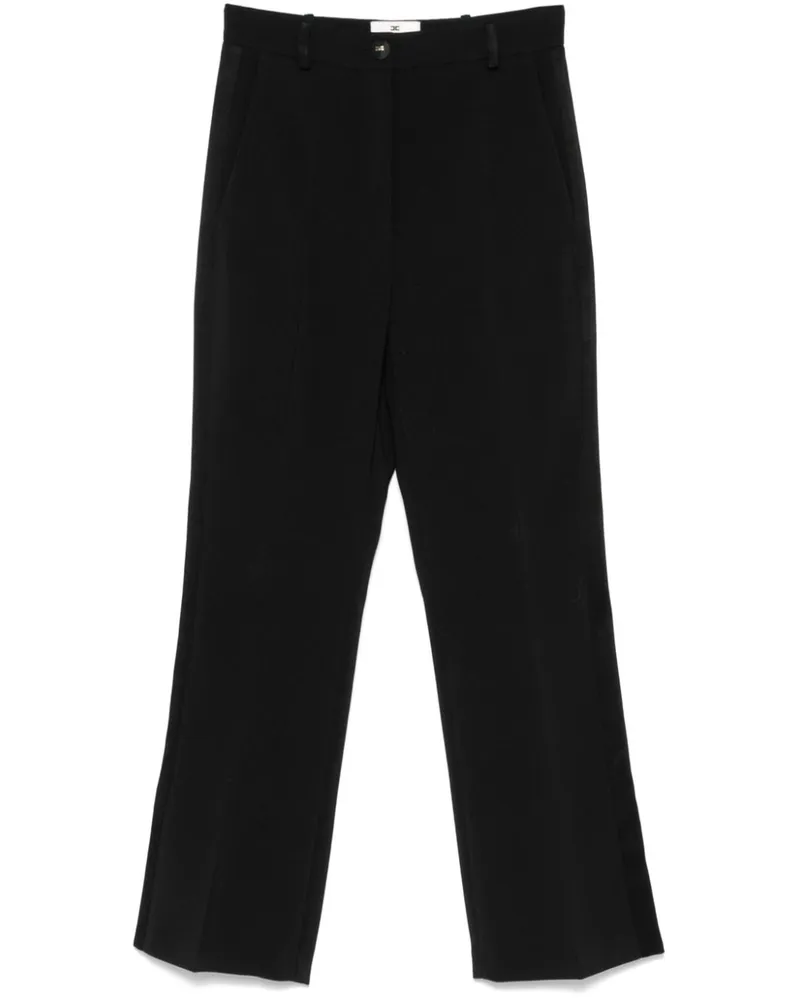 Elisabetta Franchi Krepphose mit Satinbesatz - Schwarz Schwarz