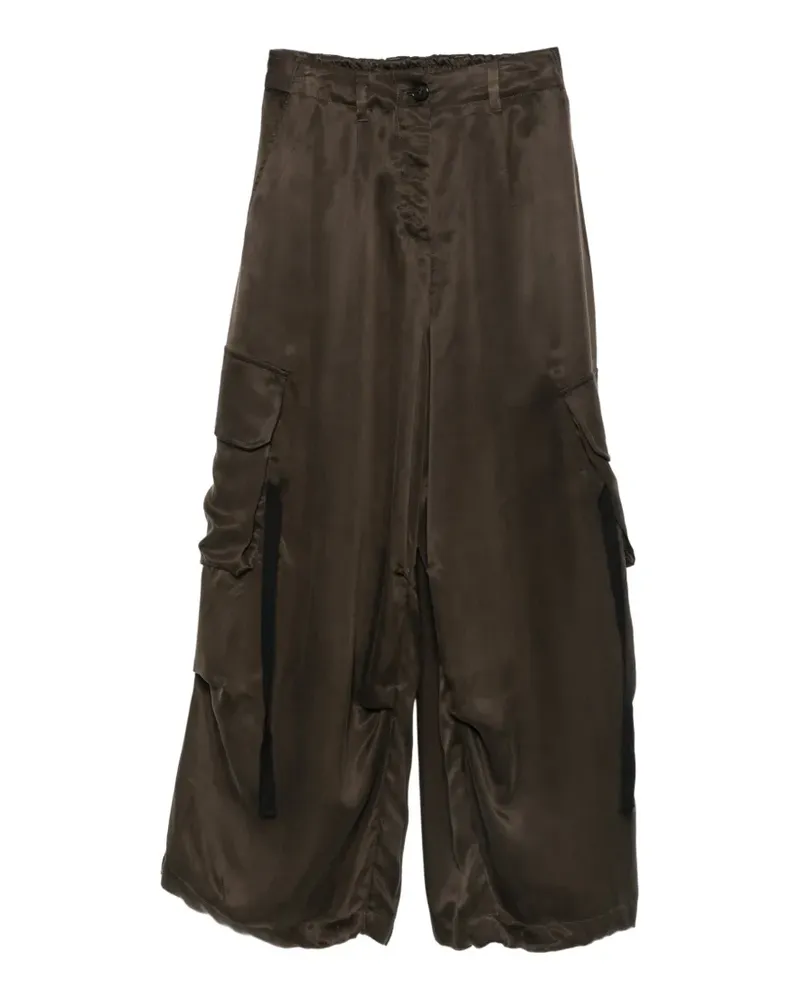 Isabel Benenato Cargohose aus Satin - Braun Braun