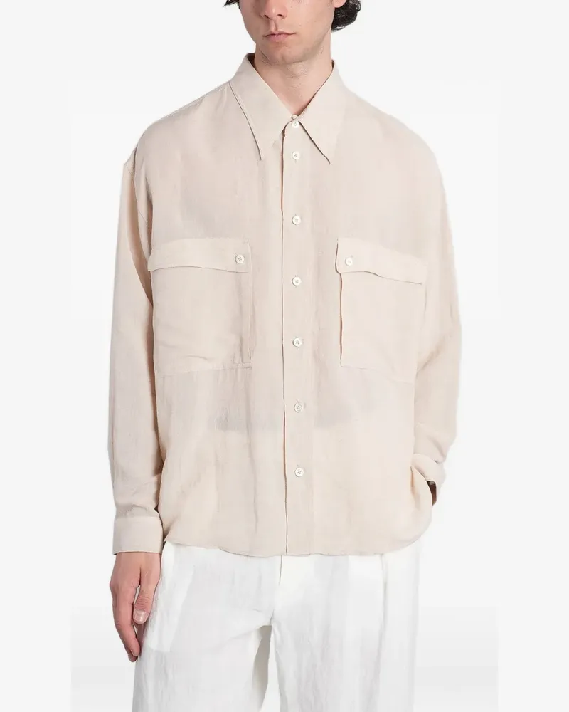 Emporio Armani flap-pocket shirt - Nude Nude