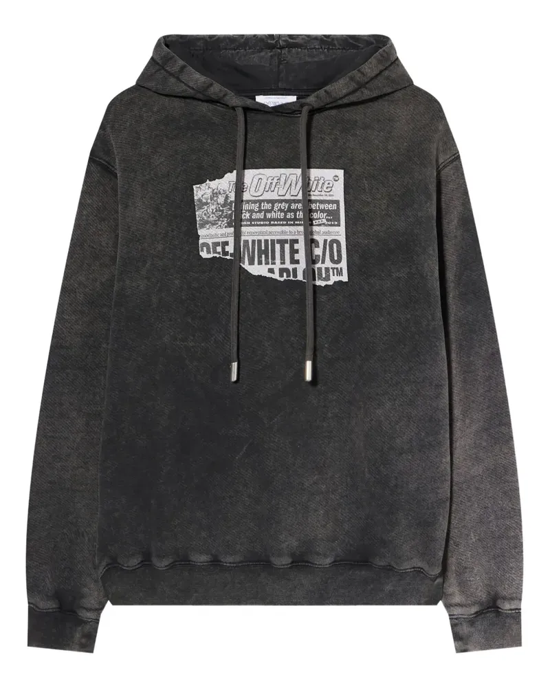 OFF-WHITE graphic-print hoodie - Grau Grau