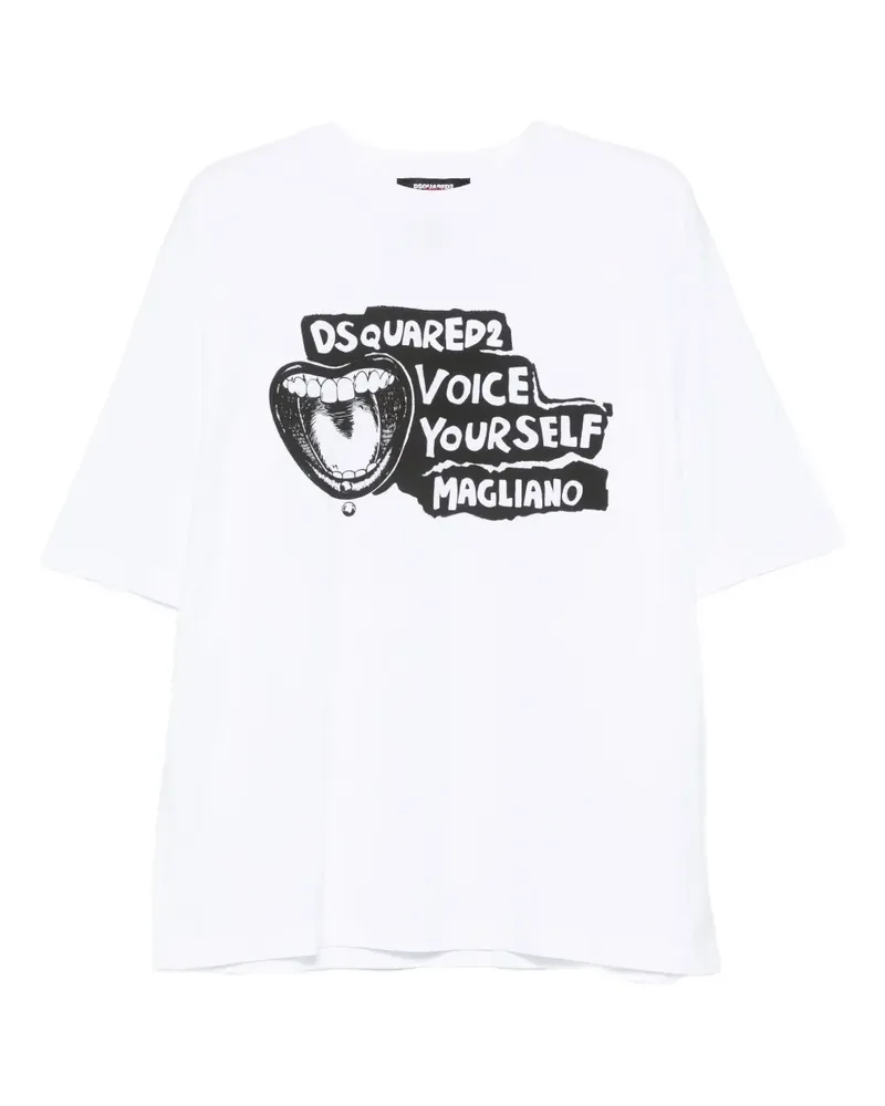 Dsquared2 x Magliano T-Shirt mit grafischem Print - Weiß Weiß
